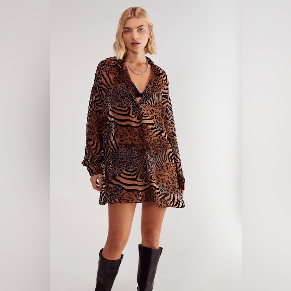 Nasty Girl Leopard print Shirt Dress